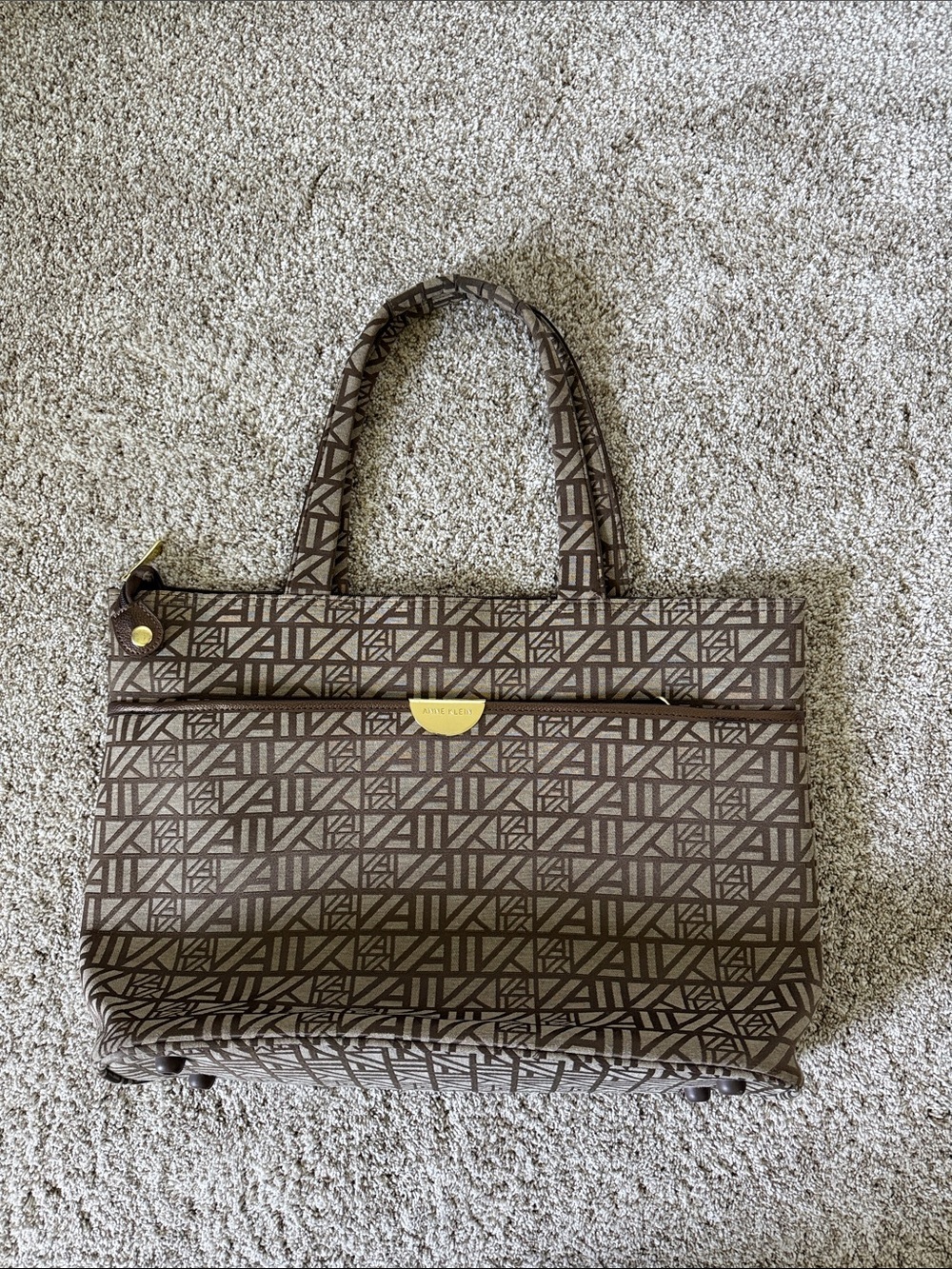 Anne Klein Brown Tote Bag with Gold Accent (fits laptop)